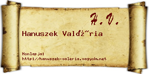 Hanuszek Valéria névjegykártya